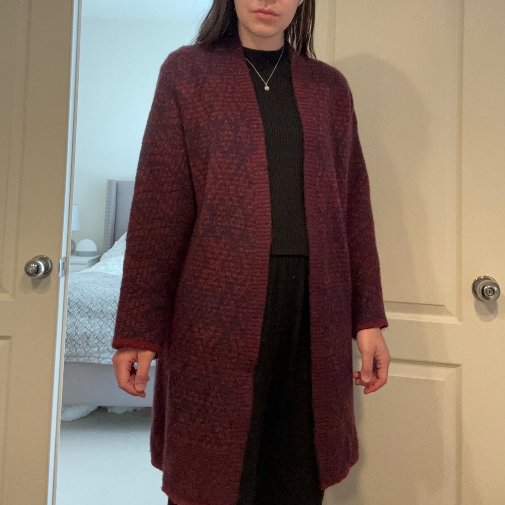 Old Navy Red and Blue Patterned Cardigan